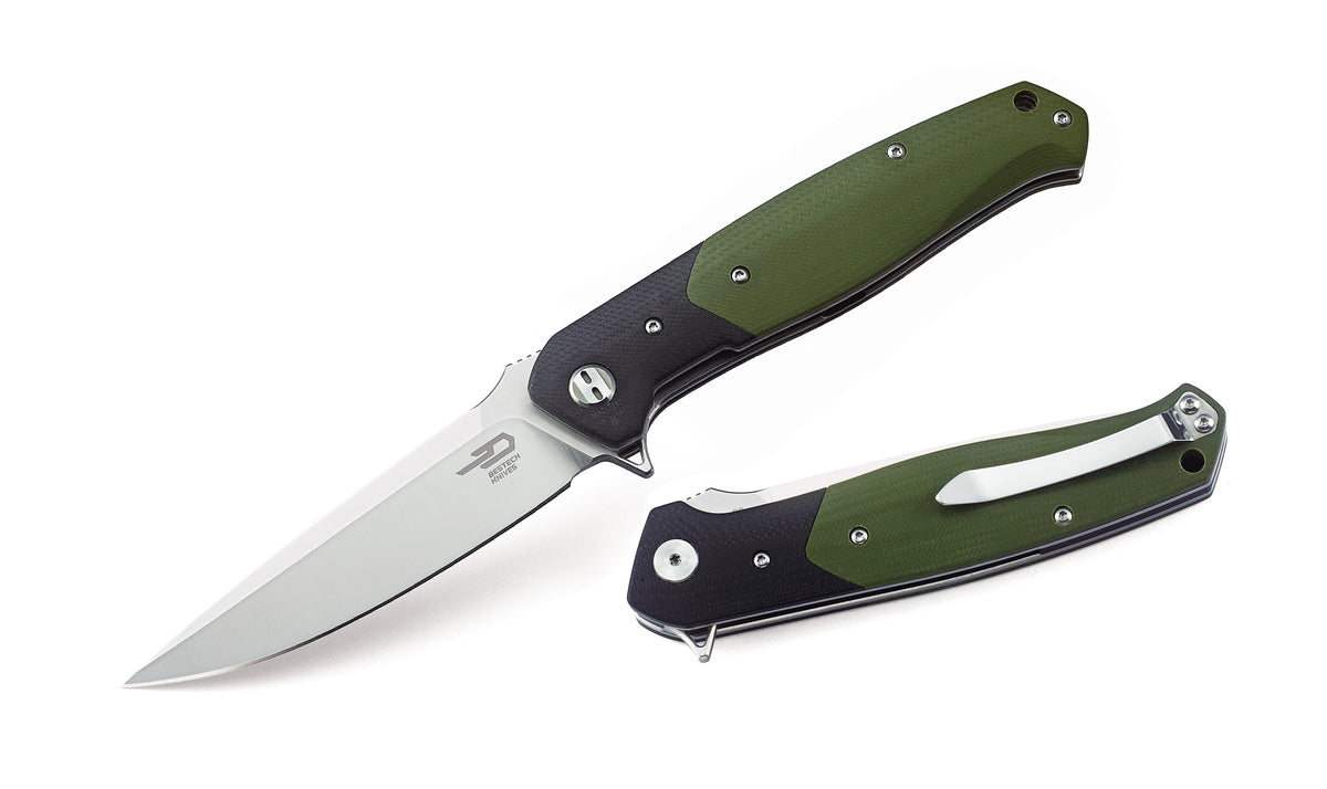 BESTECH SWORDFISH BG03A Black and Green G10 Handle: 3.94