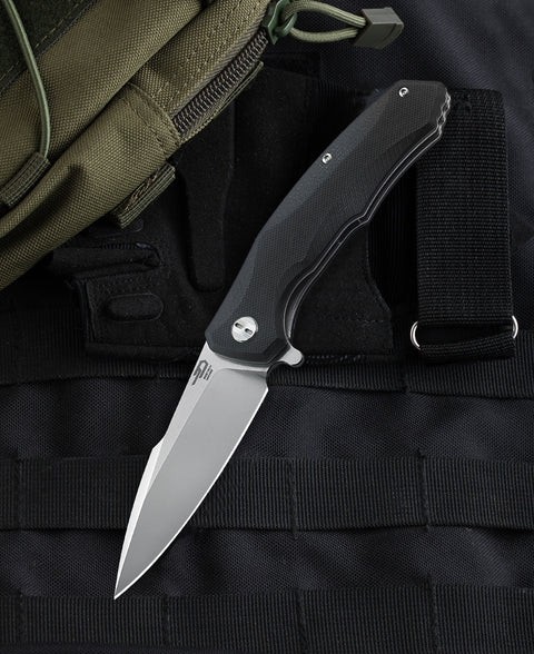 BESTECH WARWOLF BG04A Black G10 Handle 3.5" D2 Blade