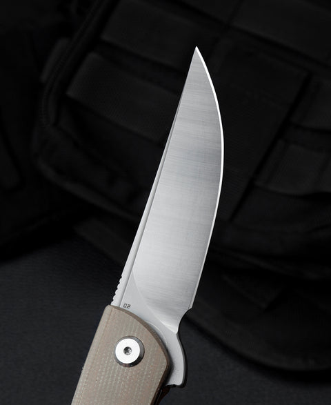BESTECH SWIFT BG30C-1: Beige Micarta Handle 3.54" D2 Blade