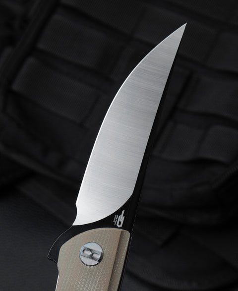BESTECH SWIFT BG30C-2: Beige Micarta Handle 3.54" D2 Blade