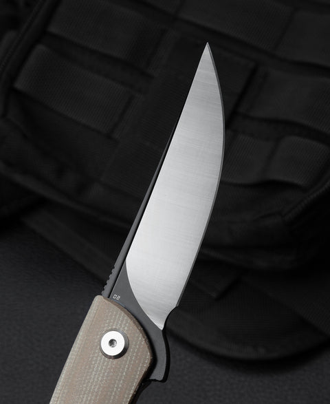 BESTECH SWIFT BG30C-2: Beige Micarta Handle 3.54" D2 Blade