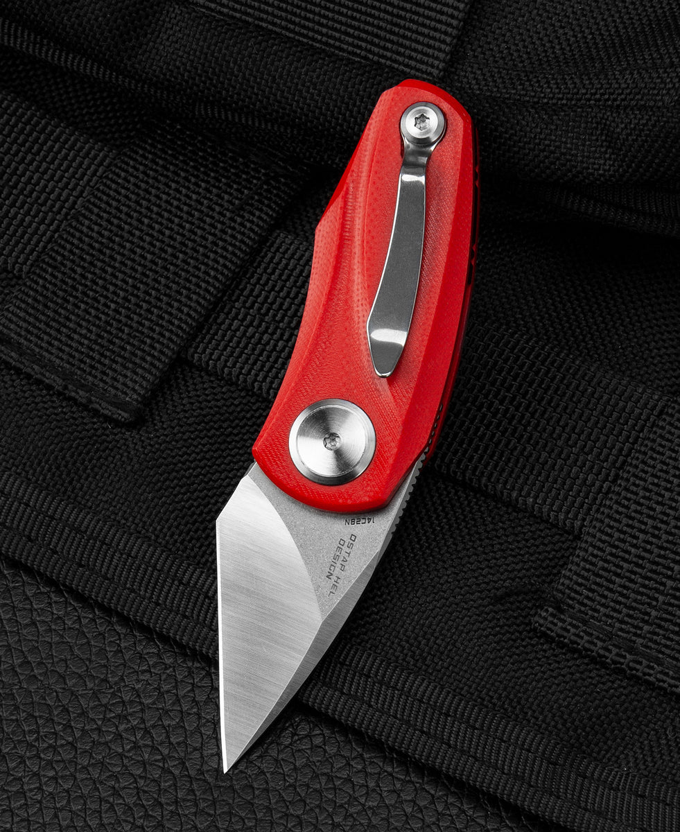 BESTECH TULIP Red G10 Handle: 1.34