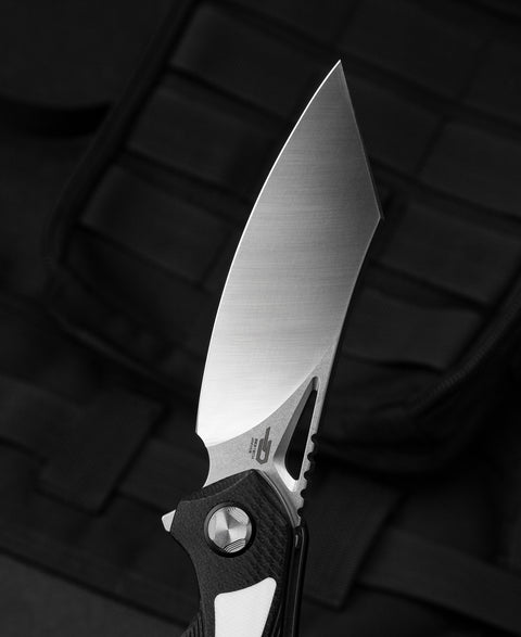 BESTECH KASTA Black and white G10 Handle: 3.47" 154CM Blade BG45A