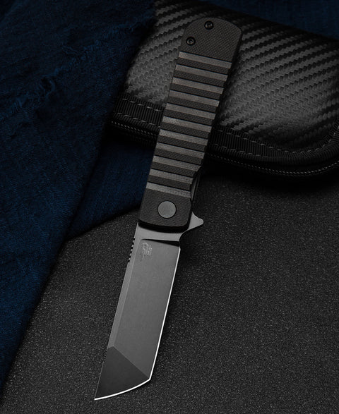 BESTECH TITAN Black G10 Handle: 2.96" D2 Blade BG49A-5