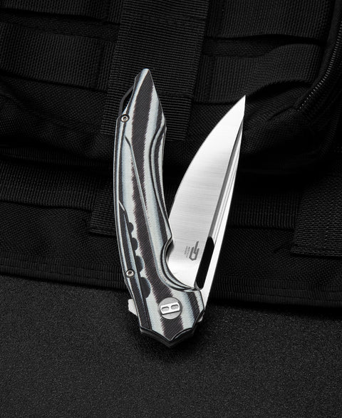 BESTECH ORNETTA Interlayer with Carbon Fiber and G10 Handle: 3.54" N690 Blade BL02C