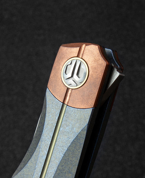 BESTECH THYRA BT2106D Titanium+Red Copper inlay Handle: 3.56" M390 Blade