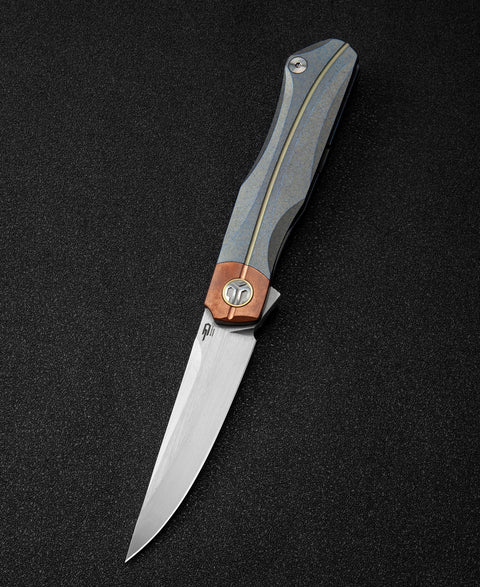 BESTECH THYRA BT2106D Titanium+Red Copper inlay Handle: 3.56" M390 Blade