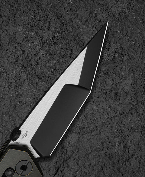BESTECH CETUS BT2304A Black Bronze Titanium Black Canvas Micarta Inlay: 3.94" Black PVD Horizontal Satin M390 Blade