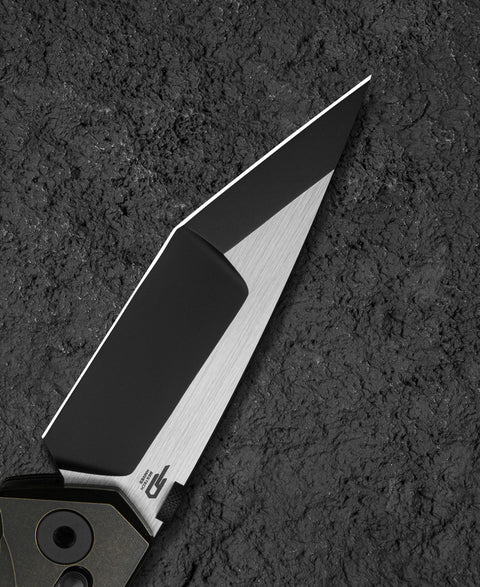 BESTECH CETUS BT2304A Black Bronze Titanium Black Canvas Micarta Inlay: 3.94" Black PVD Horizontal Satin M390 Blade