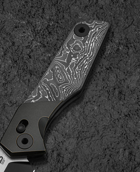 BESTECH CETUS BT2304C Black Bronze Titanium Carbon Fiber Inlay Handle: 3.94" Black PVD Horizontal Satin M390 Blade