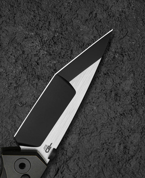 BESTECH CETUS BT2304D Black Bronze Titanium Carbon Fiber Inlay Handle: 3.94" Black PVD Horizontal Satin M390 Blade