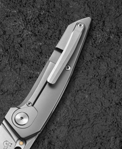 BESTECH VK-VOID BT2305A White Bead Blast+Stonewash Titanium Handle: 2.85" Satin Elmax Blade