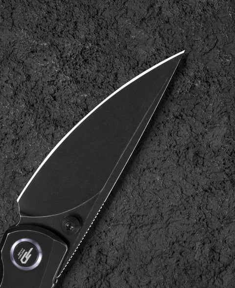 BESTECH LITO BT2307C Titanium+Olive Wood Inlay Handle: 2.48" M390 Blade