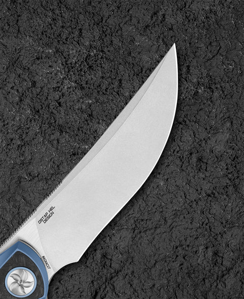 BESTECH SAMBAC BT2402D 3.62" Magnacut Blade Titanium Marble Carbon Fiber Inlay Handle