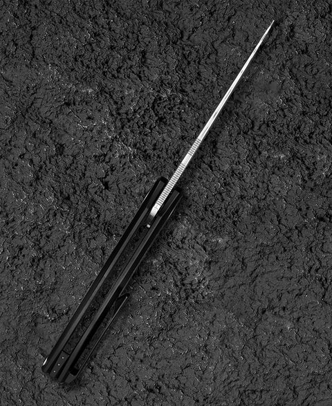 BESTECH SAMBAC BT2402F 3.62" Damasteel Blade Titanium Timascus Inlay Handle