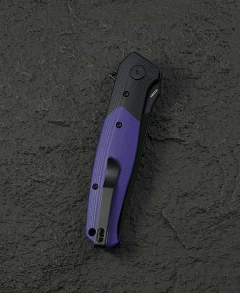 BESTECH SWORDFISH BG62C Black and Purple G10 Handle 3.94" 14C28N Blade