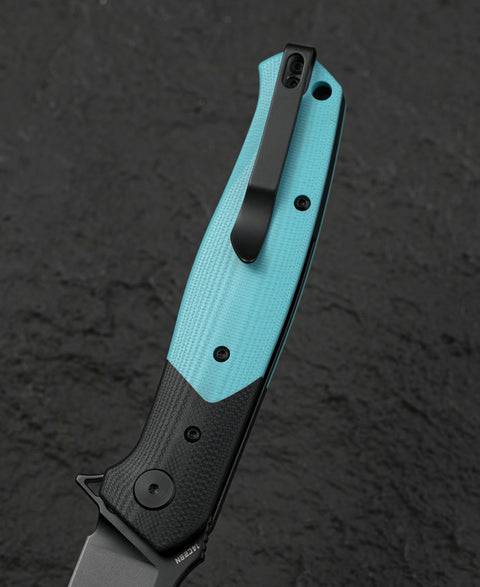 BESTECH SWORDFISH BG62E Black and Tiffany Blue G10 Handle 3.94" 14C28N Blade