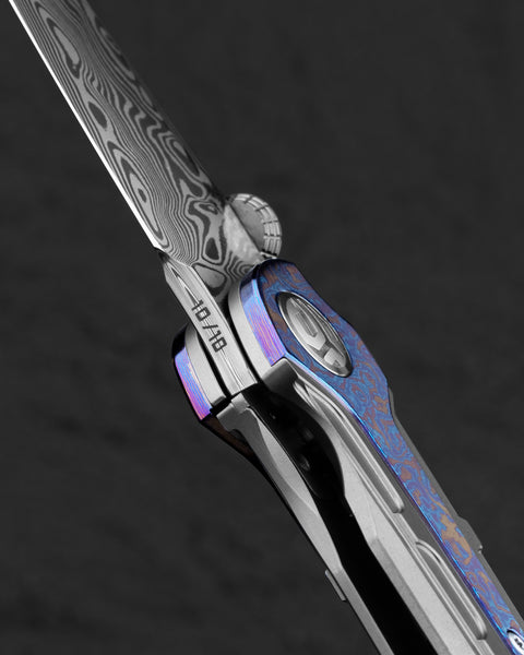 BESTECH PRYDWEN BT2409E 3.68" Damasteel Blade Titanium Handle