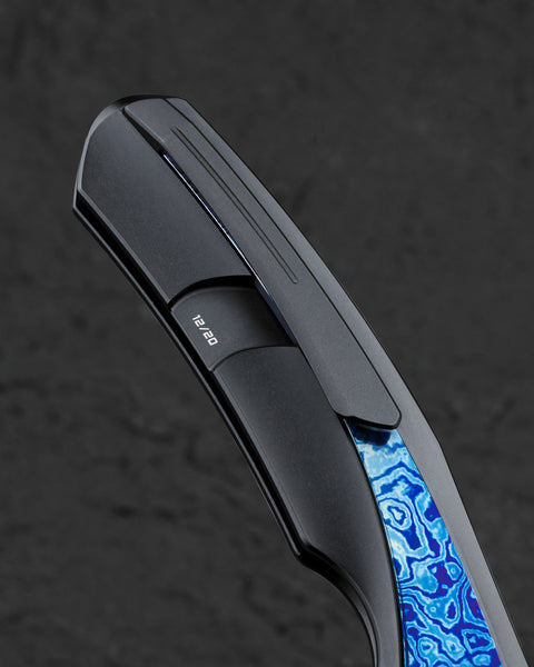 BESTECH SAMBAC BT2402F 3.62" Damasteel Blade Titanium Timascus Inlay Handle