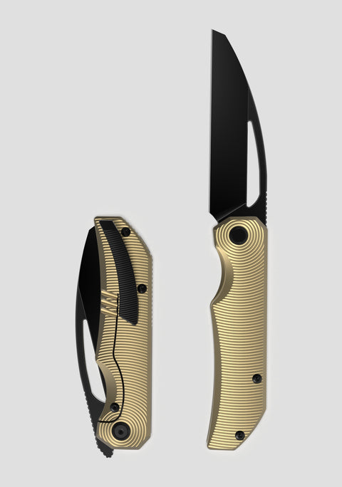 [Pre-Order] BESTECH MINI TAIPAN BT2603B Titanium Handle: 3.25'' Hollow Grinds MagnaCut Blade