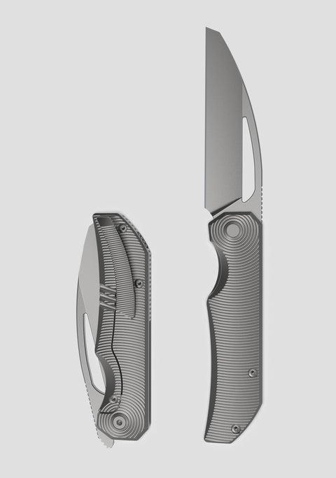 [Pre-Order] BESTECH MINI TAIPAN BT2603F Titanium Handle: 3.25'' Hollow Grinds MagnaCut Blade