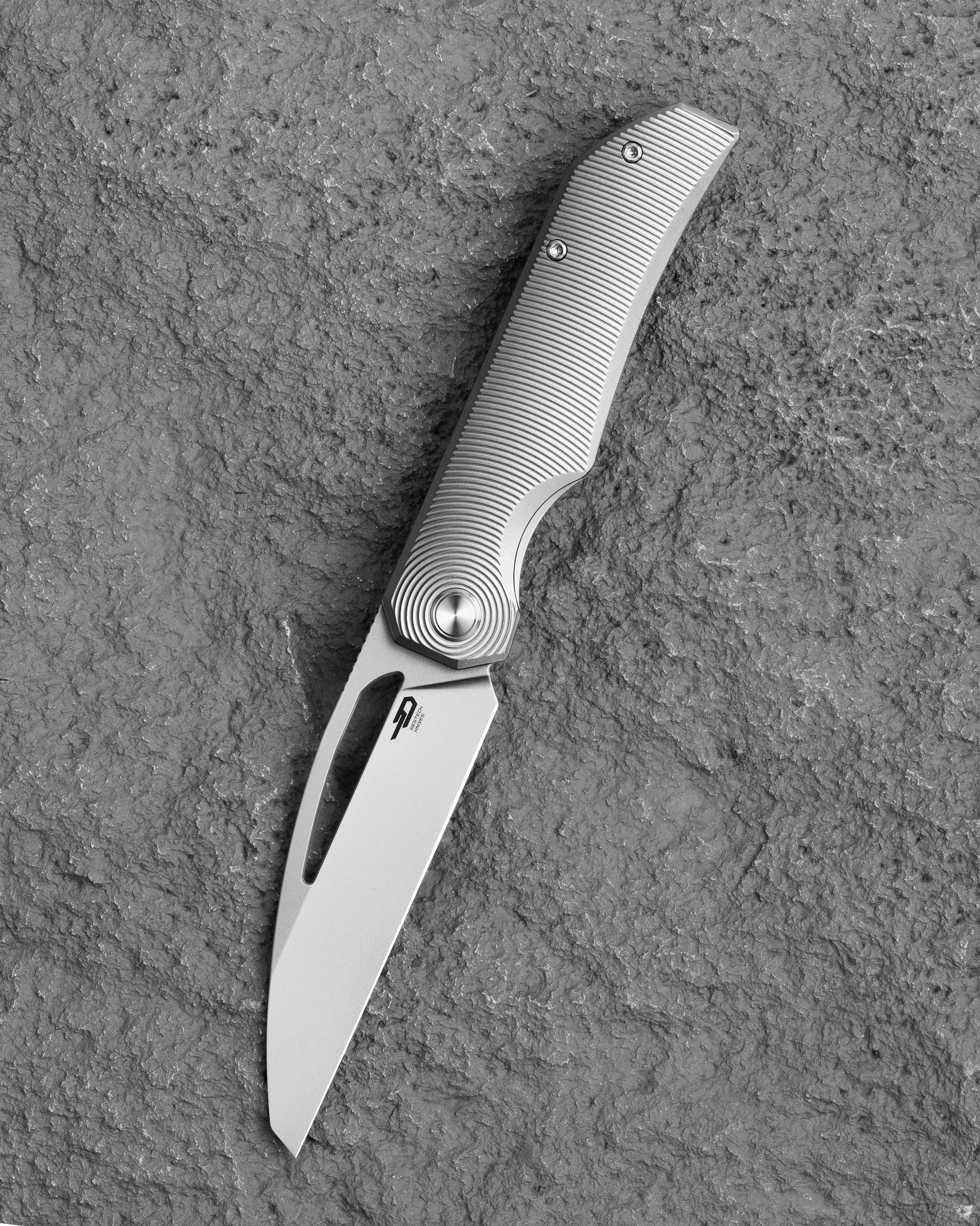 Bestech Knives BESTECH TAIPAN BT2503A Titanium Handle: 3.73" Hollow Grinds MC Blade Frame Lock