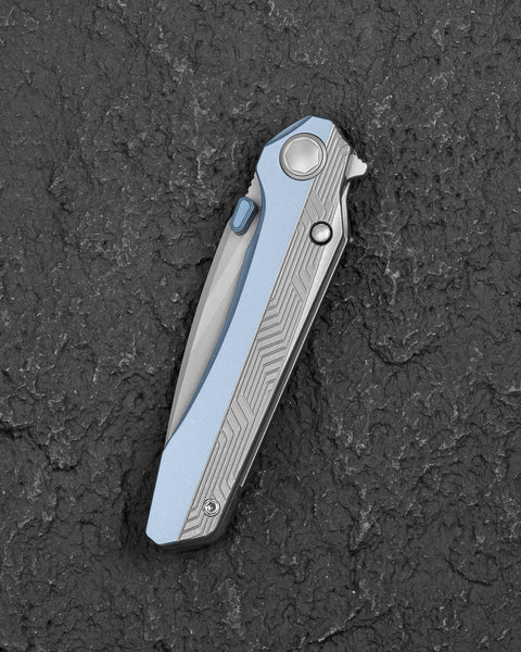 BESTECH WET NELLIE BT2505A Titanium Handle: 3.53" MC Blade Button Frame Lock