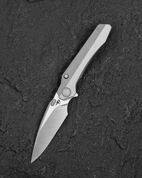 BESTECH WET NELLIE BT2505B Titanium Handle: 3.53" MC Blade Button Frame Lock