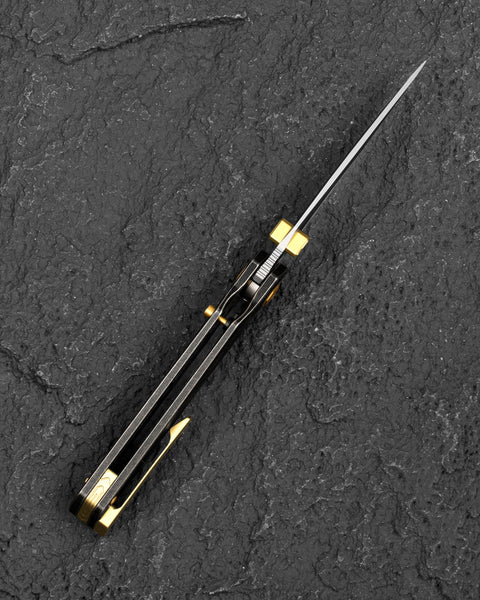 BESTECH WET NELLIE BT2505C Titanium Handle: 3.53" MC Blade Button Frame Lock