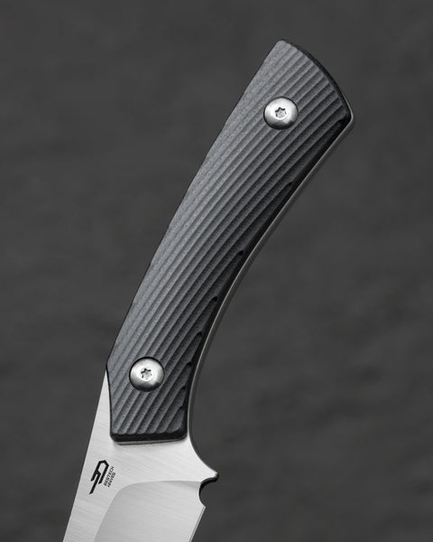 BESTECH STEP BFK06A 3.193'' D2 Blade Black G10 Handle with Kydex Sheath
