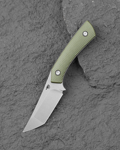 BESTECH STEP BFK06B 3.193'' D2 Blade Green G10 Handle with Kydex Sheath