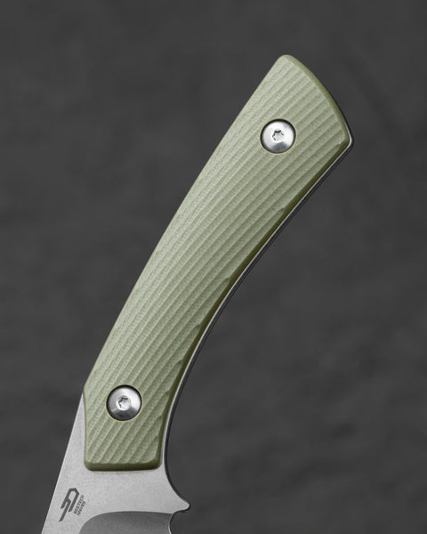 BESTECH STEP BFK06B 3.193'' D2 Blade Green G10 Handle with Kydex Sheath