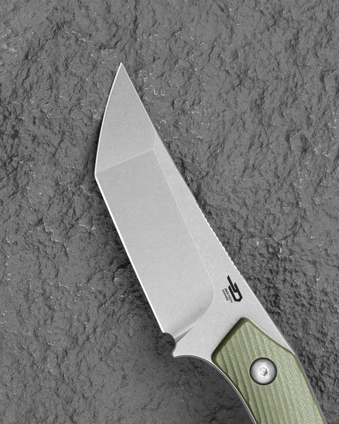 BESTECH STEP BFK06B 3.193'' D2 Blade Green G10 Handle with Kydex Sheath