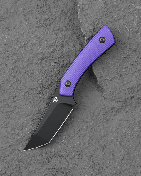 BESTECH STEP BFK06C 3.193'' D2 Blade Purple G10 Handle with Kydex Sheath
