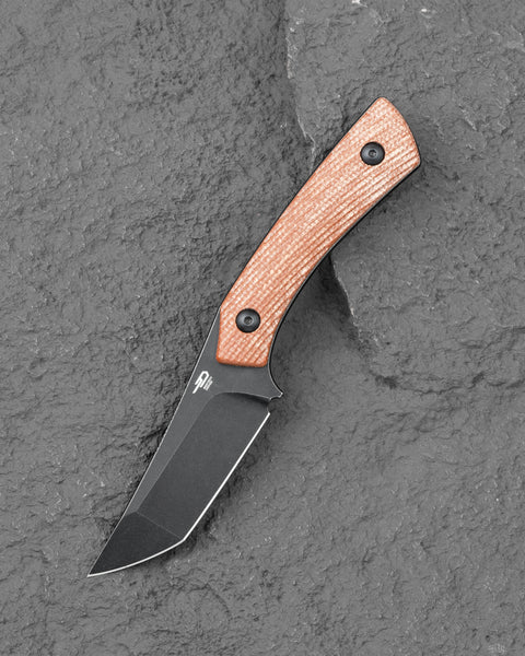 BESTECH STEP BFK06D 3.193'' D2 Blade Brown Micarta Handle with Kydex Sheath