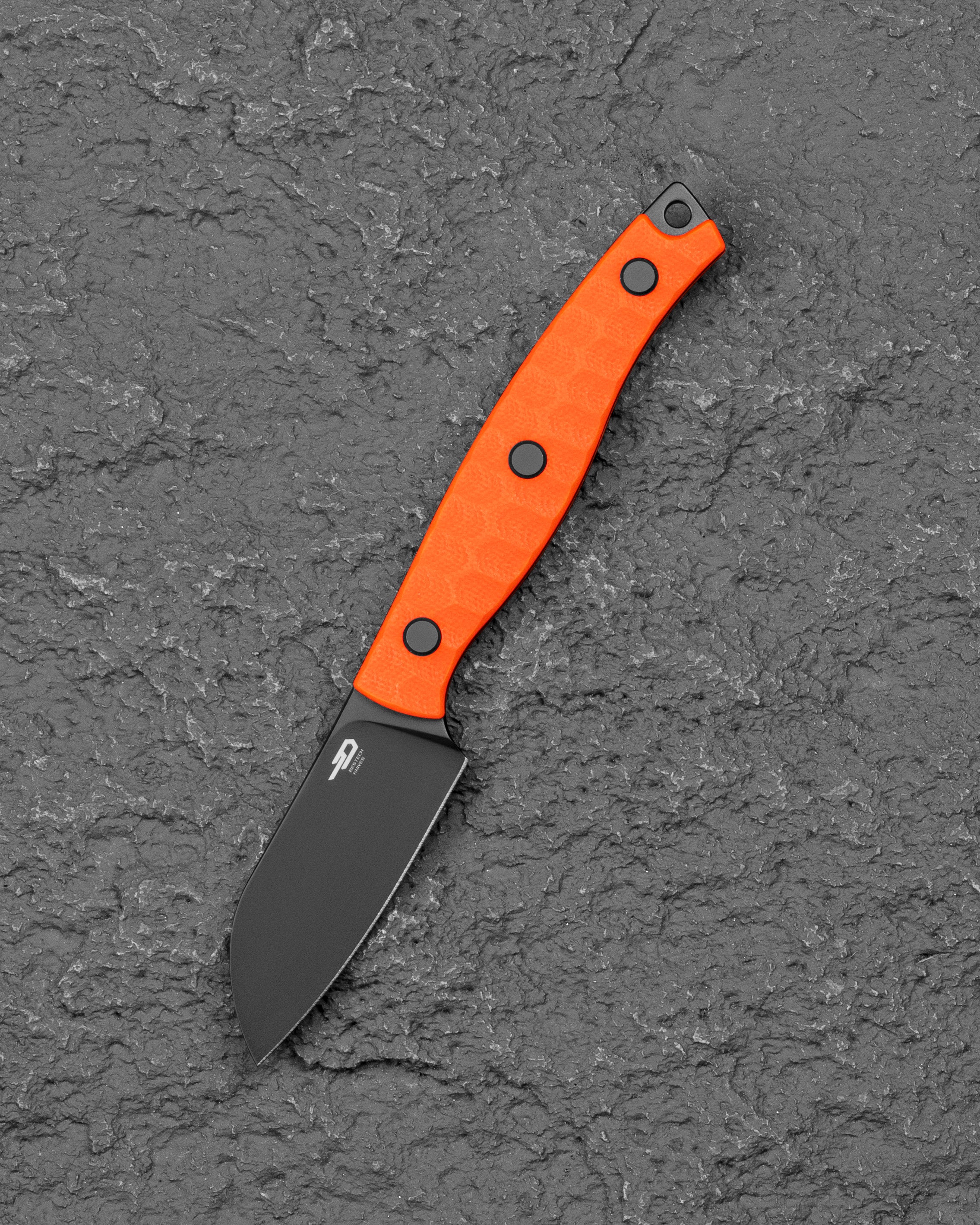 Bestech Knives Swordfish Button Lock Flipper Knife 3.75\" 14C28N Satin Drop Point Blade White And Black G10 Handles