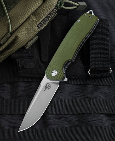 BESTECH LION BG01B Army Green G10 Handle 3.47" D2 Blade