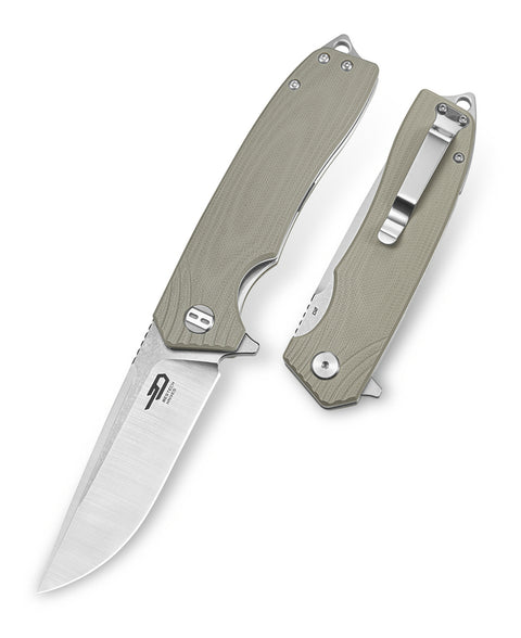 BESTECH LION BG01C Beige G10 Handle 3.47" D2 Blade