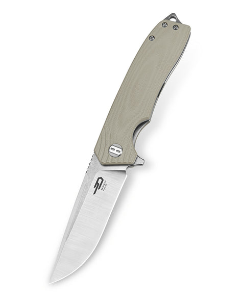 BESTECH LION BG01C Beige G10 Handle 3.47" D2 Blade