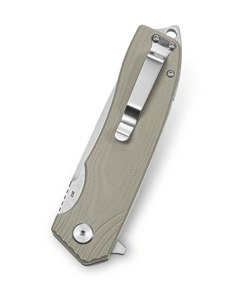 BESTECH LION BG01C Beige G10 Handle 3.47" D2 Blade