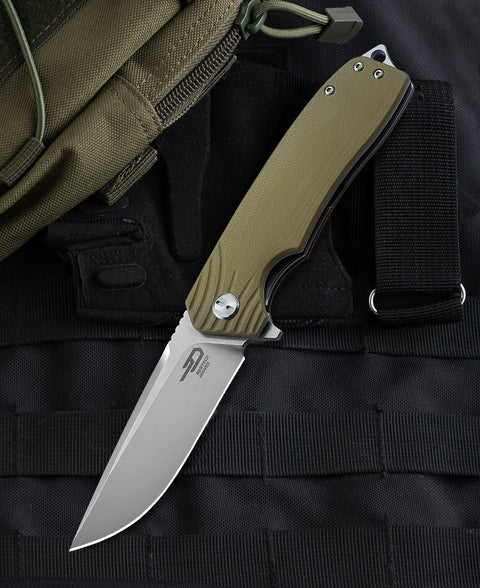 BESTECH LION BG01C Beige G10 Handle 3.47" D2 Blade