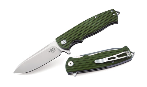 BESTECH GRAMPUS BG02B Green G10 Handle 3.47" D2 Blade