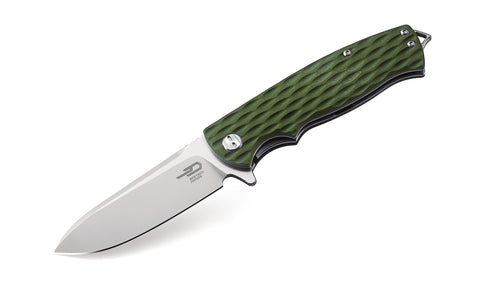 BESTECH GRAMPUS BG02B Green G10 Handle 3.47" D2 Blade