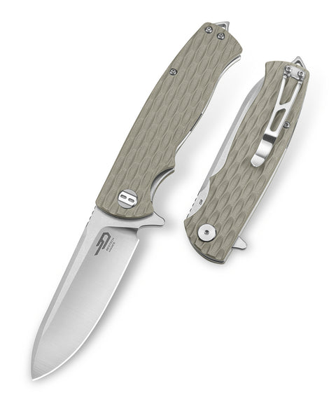 BESTECH GRAMPUS BG02C Beige G10 Handle 3.47" D2 Blade