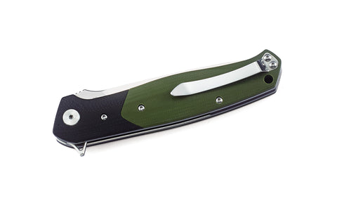 BESTECH SWORDFISH BG03A Black and Green G10 Handle: 3.94" D2 Blade