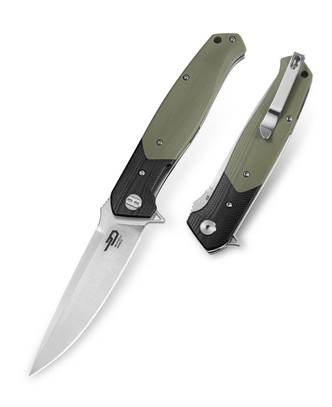BESTECH SWORDFISH BG03B Black and Beige G10  Handle 3.94" D2 Blade