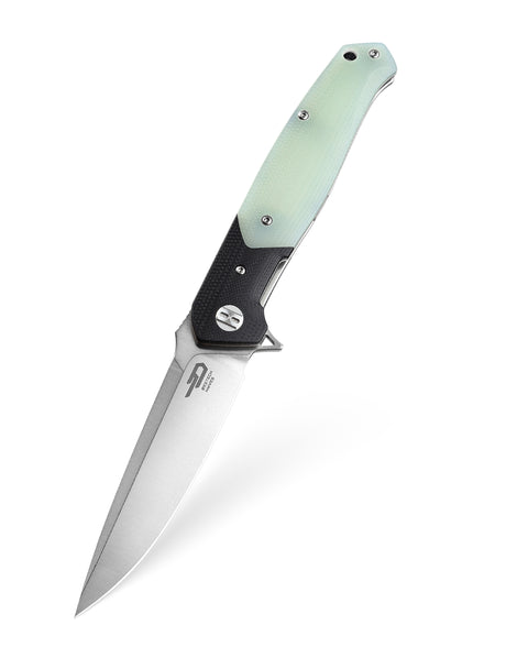 BESTECH SWORDFISH BG03E Black and Jade G10 Handle 3.94" D2 Blade