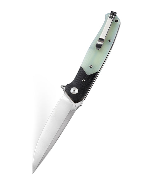 BESTECH SWORDFISH BG03E Black and Jade G10 Handle 3.94" D2 Blade