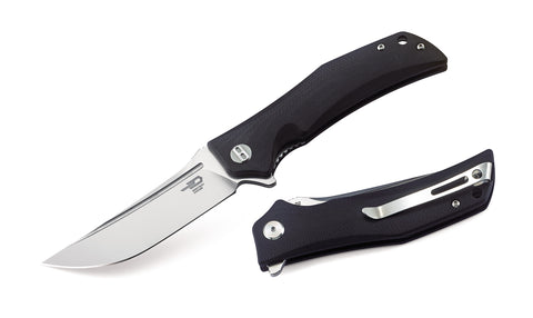 BESTECH SCIMITAR BG05A-1 Black G10 Handle 3.5" D2 Blade