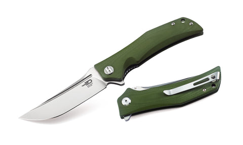 BESTECH SCIMITAR BG05B-1 Army Green G10 Handle 3.5" D2 Blade
